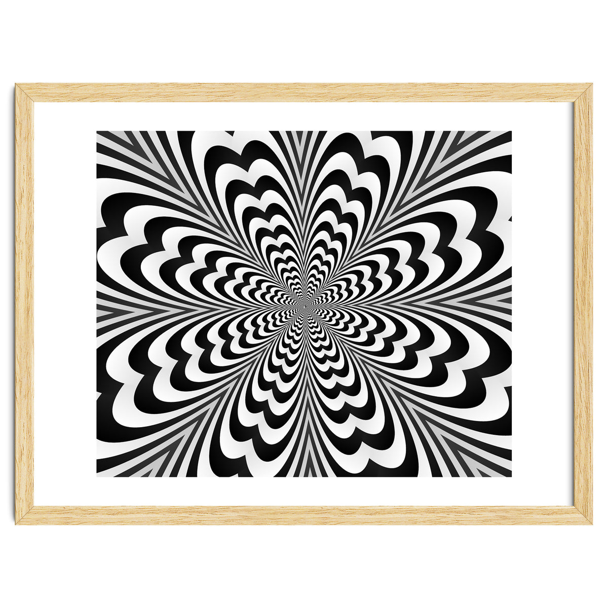 Abstract Spiral Black And White Optical Illusion
