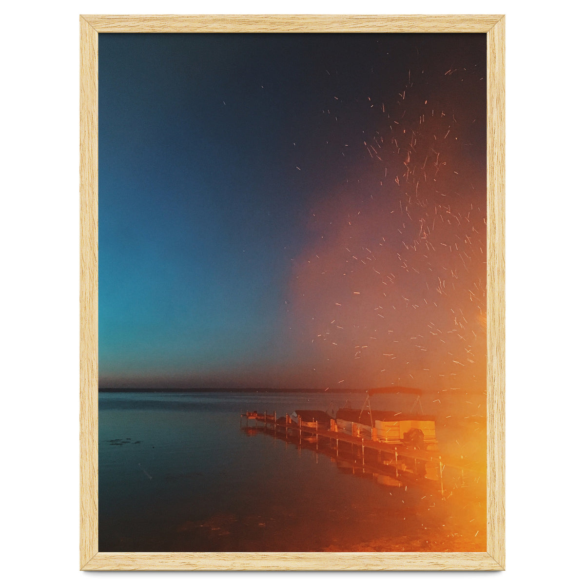 Firelight by the dock