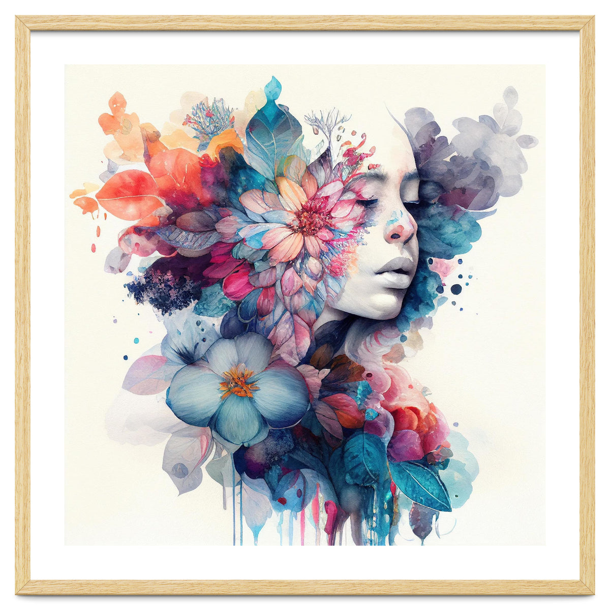 Watercolor Tropical Woman #5