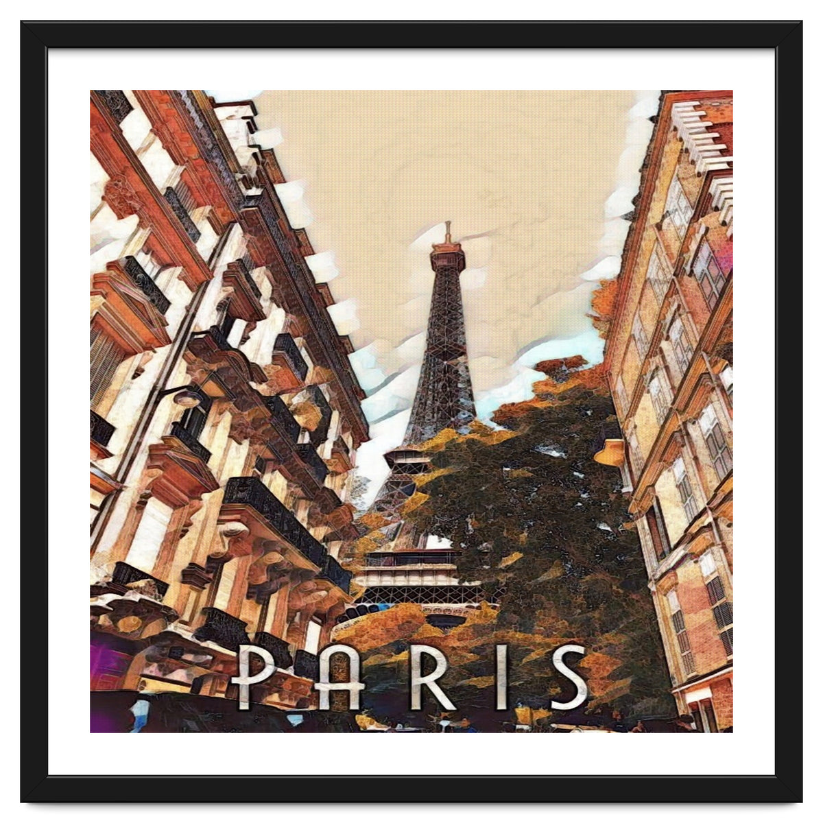 Paris, Eiffel tower street view.