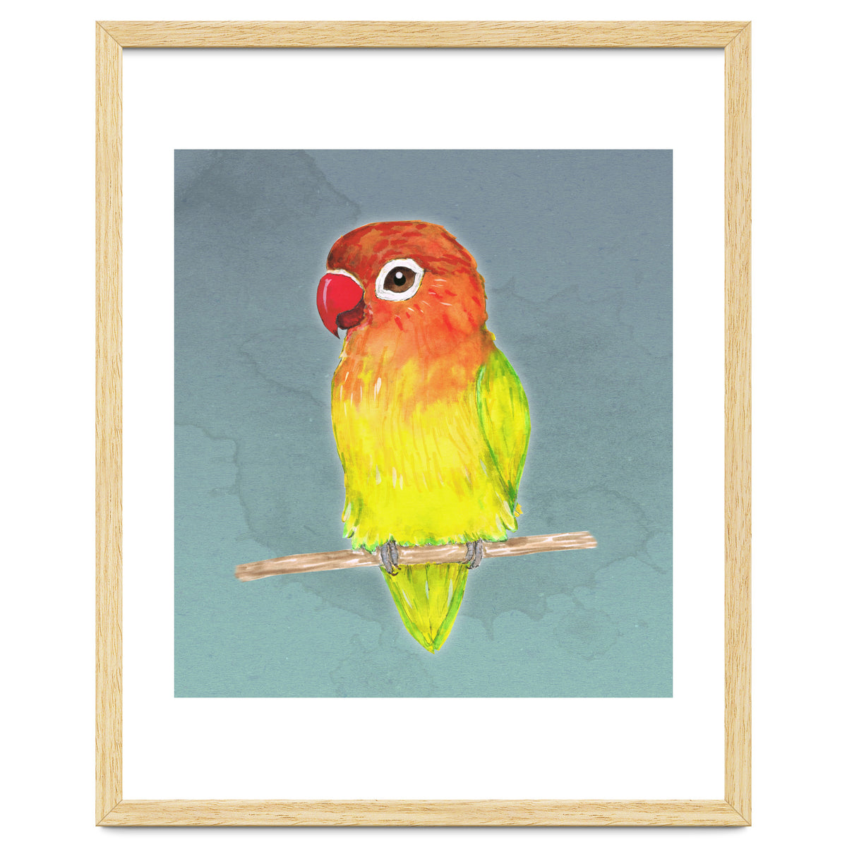 Cute yellow Fischer's lovebird