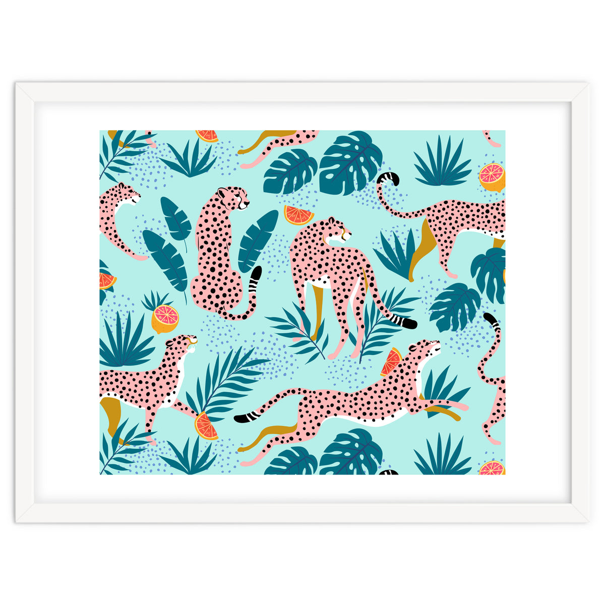 Cheetahs In The Grapefruit Grove, Tropical Jungle bohemian Wildlife, Tiger Wild Cat Nature Forest