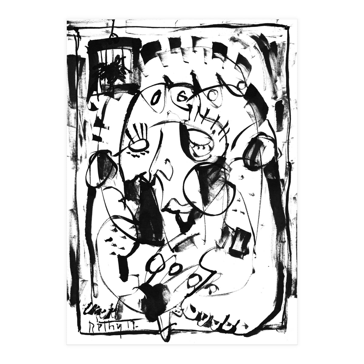 Caged Bird - b&w (Print Only)