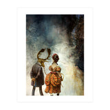 VINTAGE COUPLE IN AUTUMNAL ABSTRACT FOREST I (Print Only) thumbnail