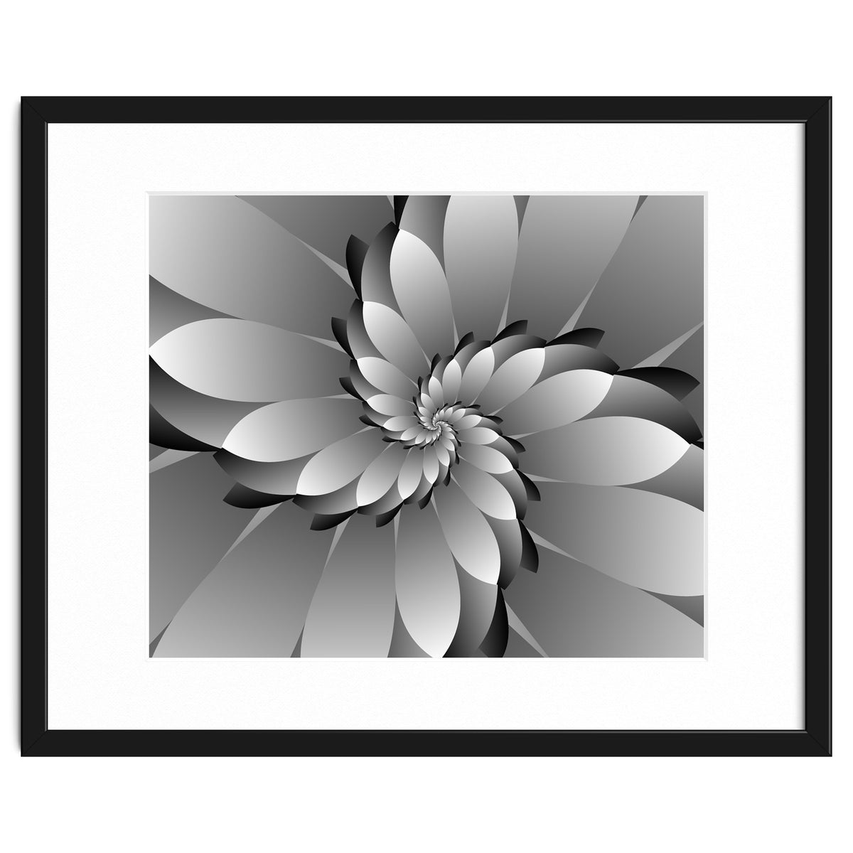 BLACK Floral 3D ART