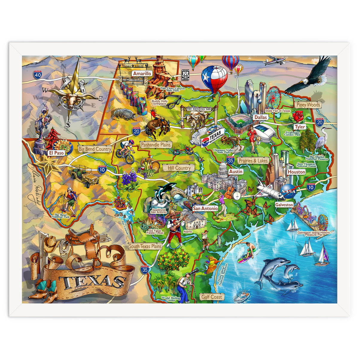 Texas Illustrated Map