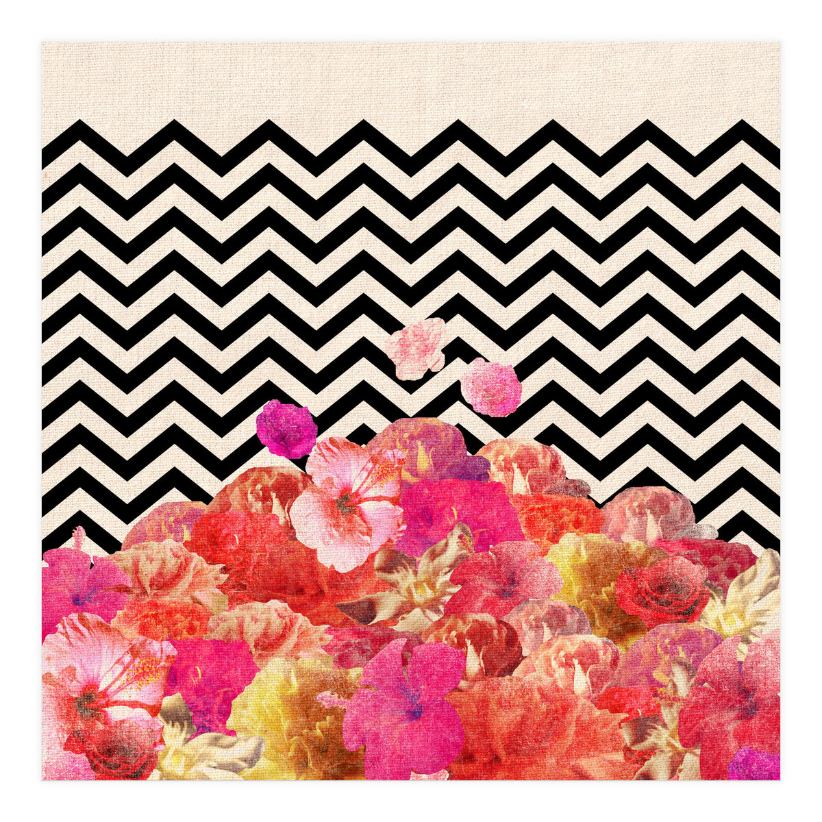 Chevron Flora Ii (Print Only)