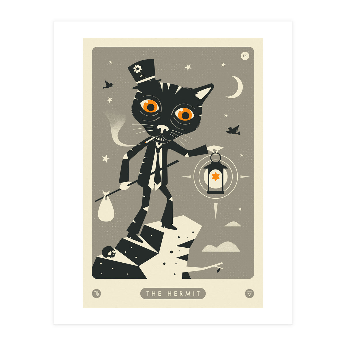 TAROT CARD CAT: THE HERMIT (Print Only)