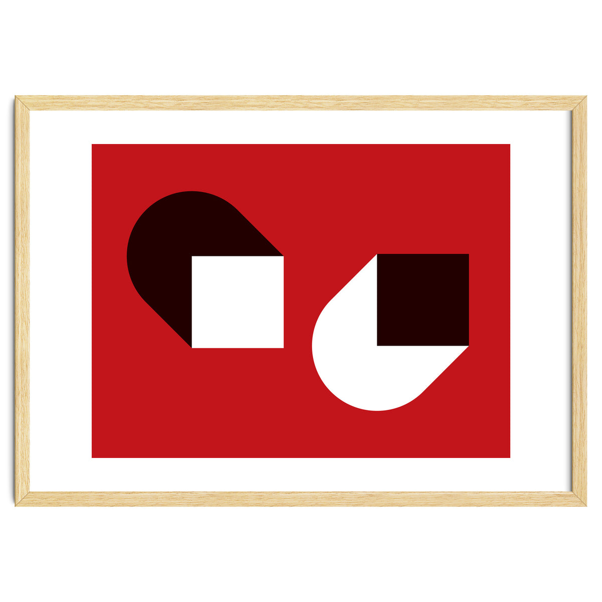 Geometric Shapes No. 38 - red, white & black