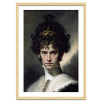 Curly Haired Man Moody Vintage Dark Painting