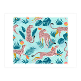 Cheetahs In The Grapefruit Grove, Tropical Jungle bohemian Wildlife, Tiger Wild Cat Nature Forest (Print Only) thumbnail