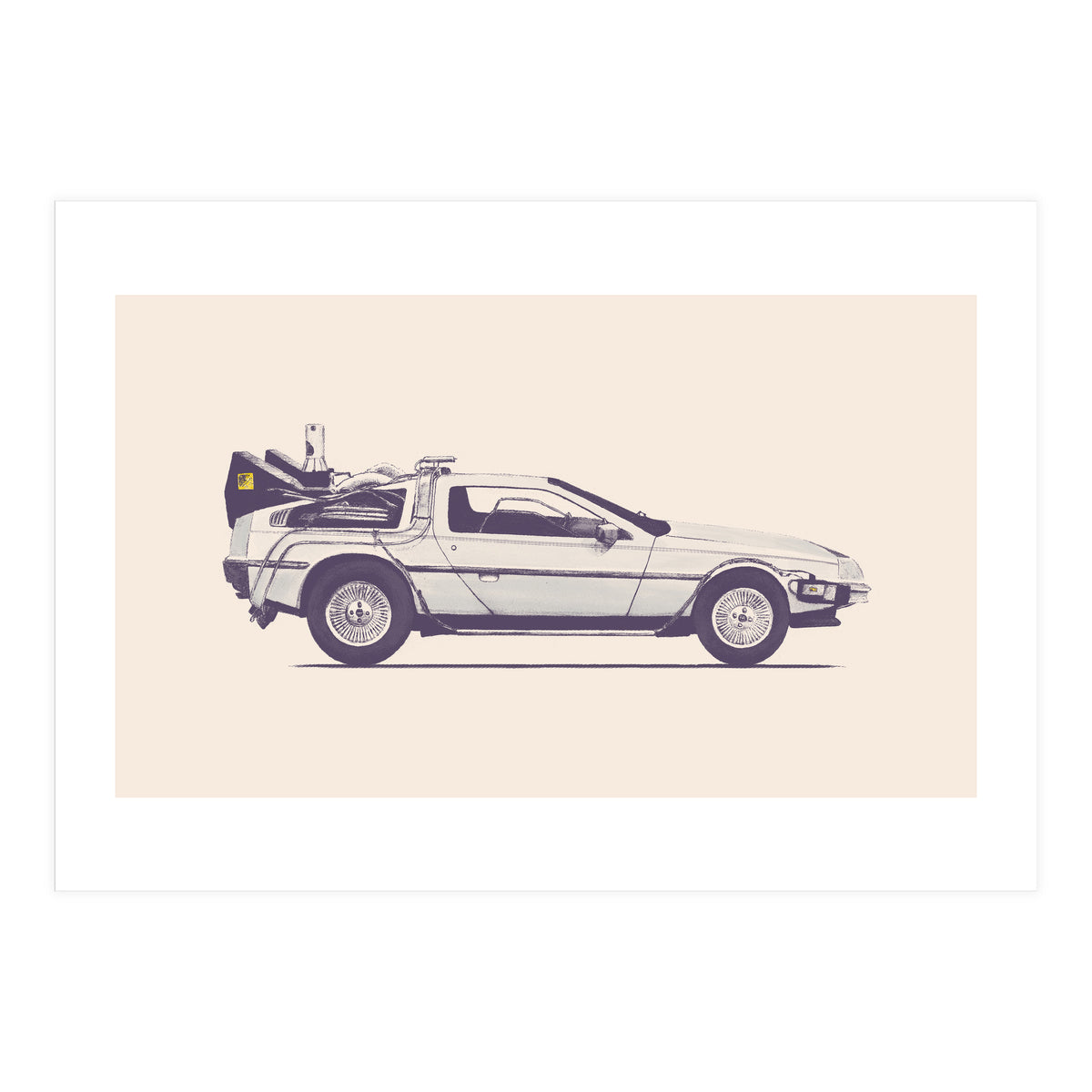 Delorean Back To The Future (Print Only)