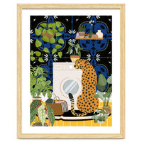 Cheetah in Moroccan Style Laundry Room