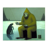 Yeti Ice Fishing With His Dog (Print Only) thumbnail