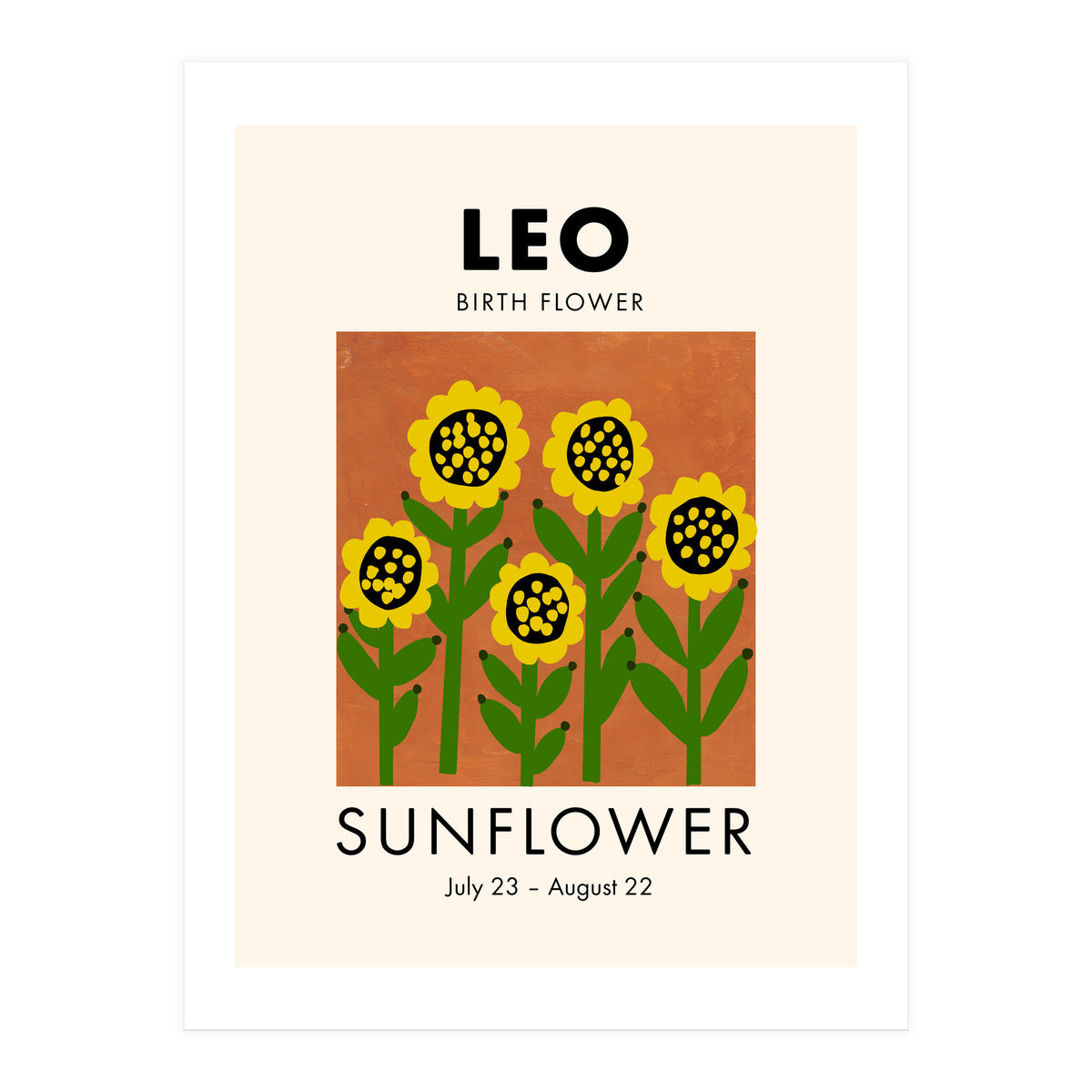 Leo Birth Flower Sunflower (Print Only)