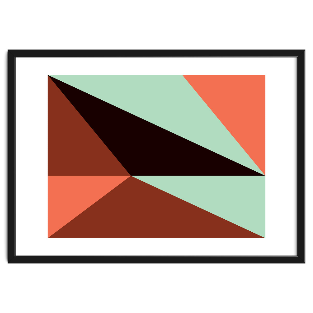 Geometric Shapes No. 17 - pink, brown, mint green & black