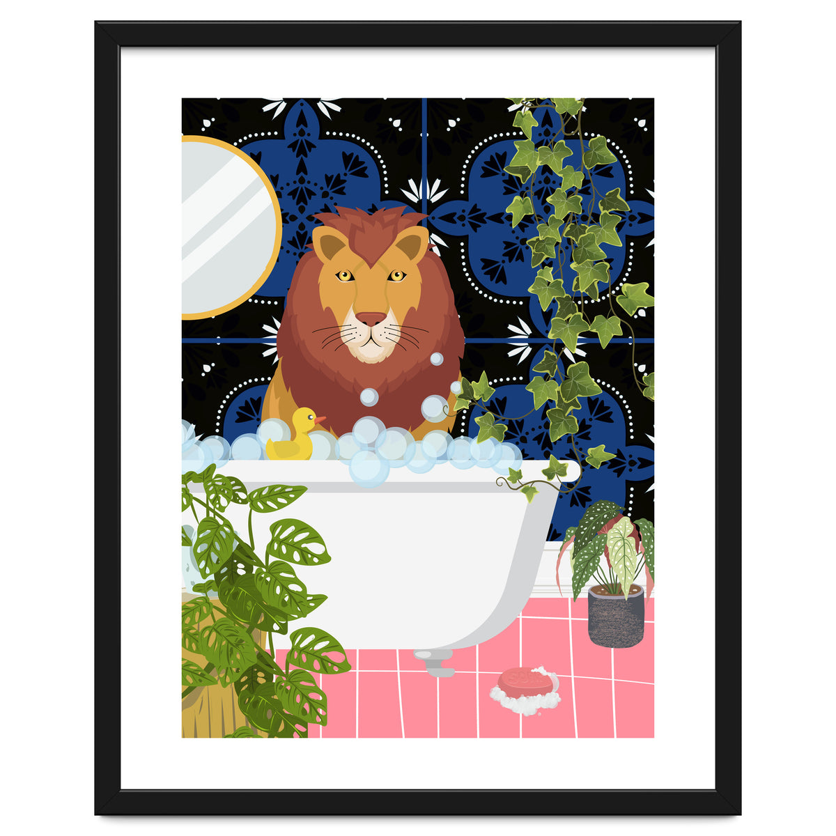Lion in Moroccan Style Bathroom