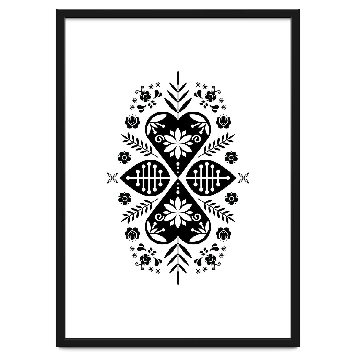 Scandinavian Folk Pattern Monochrome