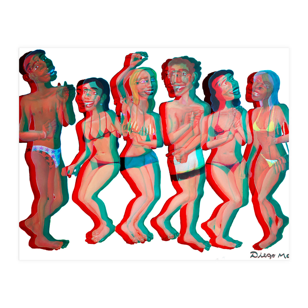 Fiesta En La Playa 4 3d 2 (Print Only)