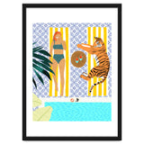 How To Vacay With Your Tiger, Human Animal Connection Illustration, Tropical Travel Morocco Painting thumbnail