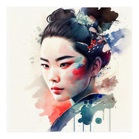 Watercolor Modern Geisha #4 (Print Only)