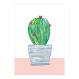 Painted Cactus In Blue Stripe Plant Pot (Print Only) thumbnail