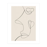 Continuous Line Art Face Drawing Floral Shapes (Print Only) thumbnail