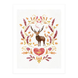Floral Stag | Earthy Colours (Print Only) thumbnail