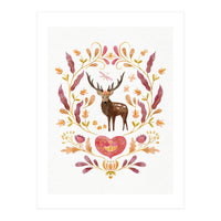 Floral Stag | Earthy Colours (Print Only)