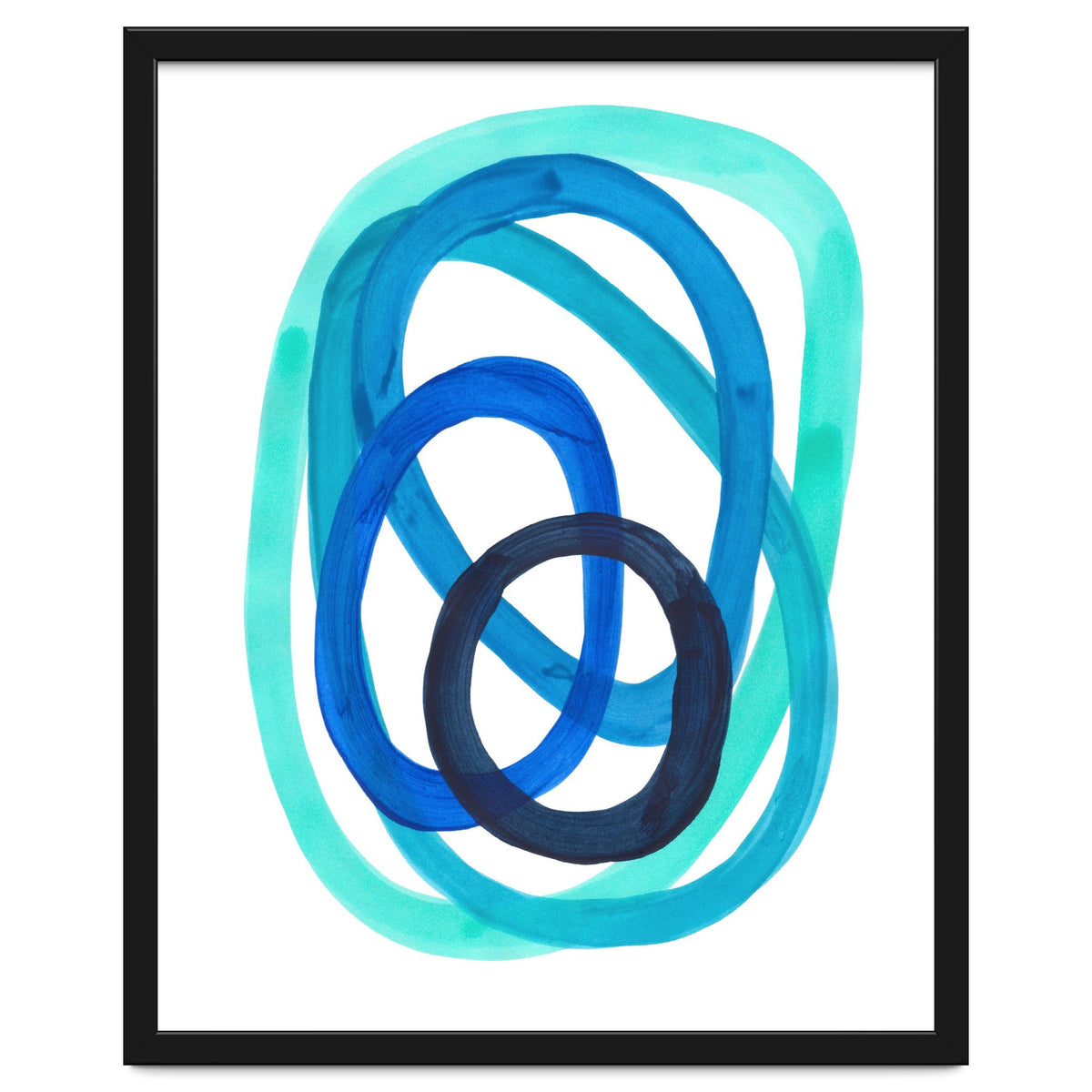 Marine Blues Blue Teal Turquoise Navy Blue Nesting Circles