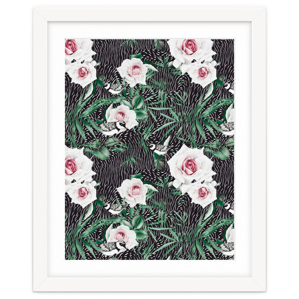 Dark flowery abstract of birds