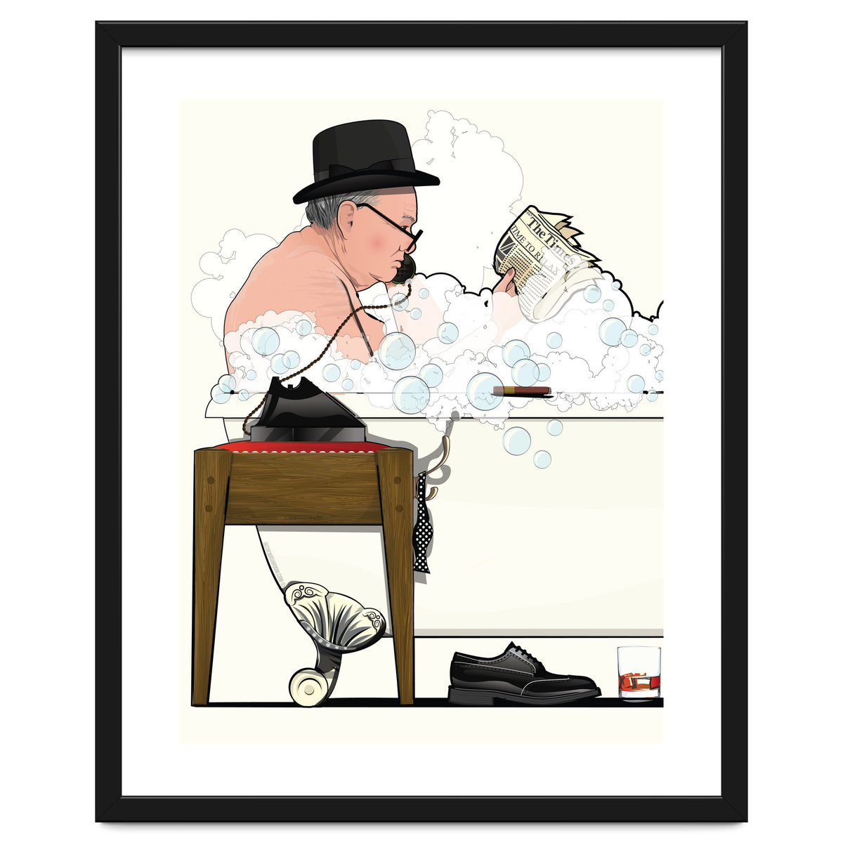Winston Churchill in Bathtub, Funny Bathroom Humour