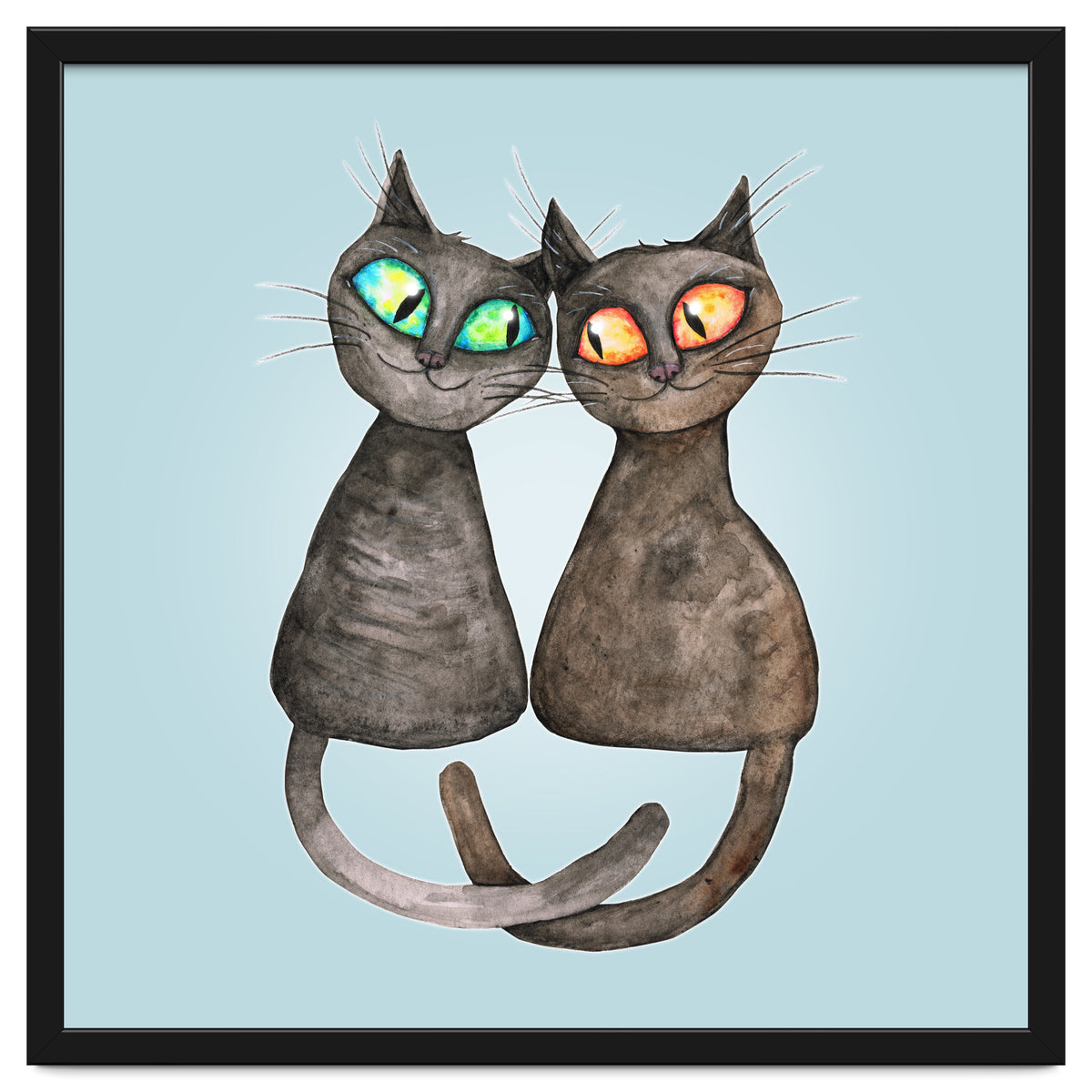 Two cute loving cats