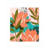 Forever in My Garden | Abstract Botanical Nature Plants Floral Painting | Quirky Modern Contemporary (Print Only) thumbnail