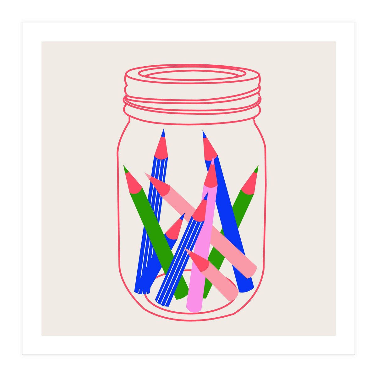 Jar Of Pencils (Print Only)