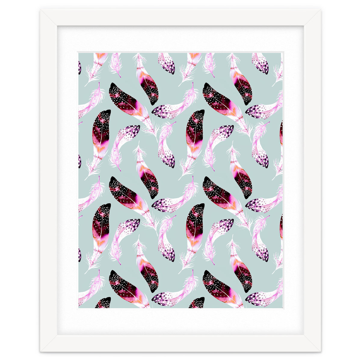 Bohemian pattern of feathers