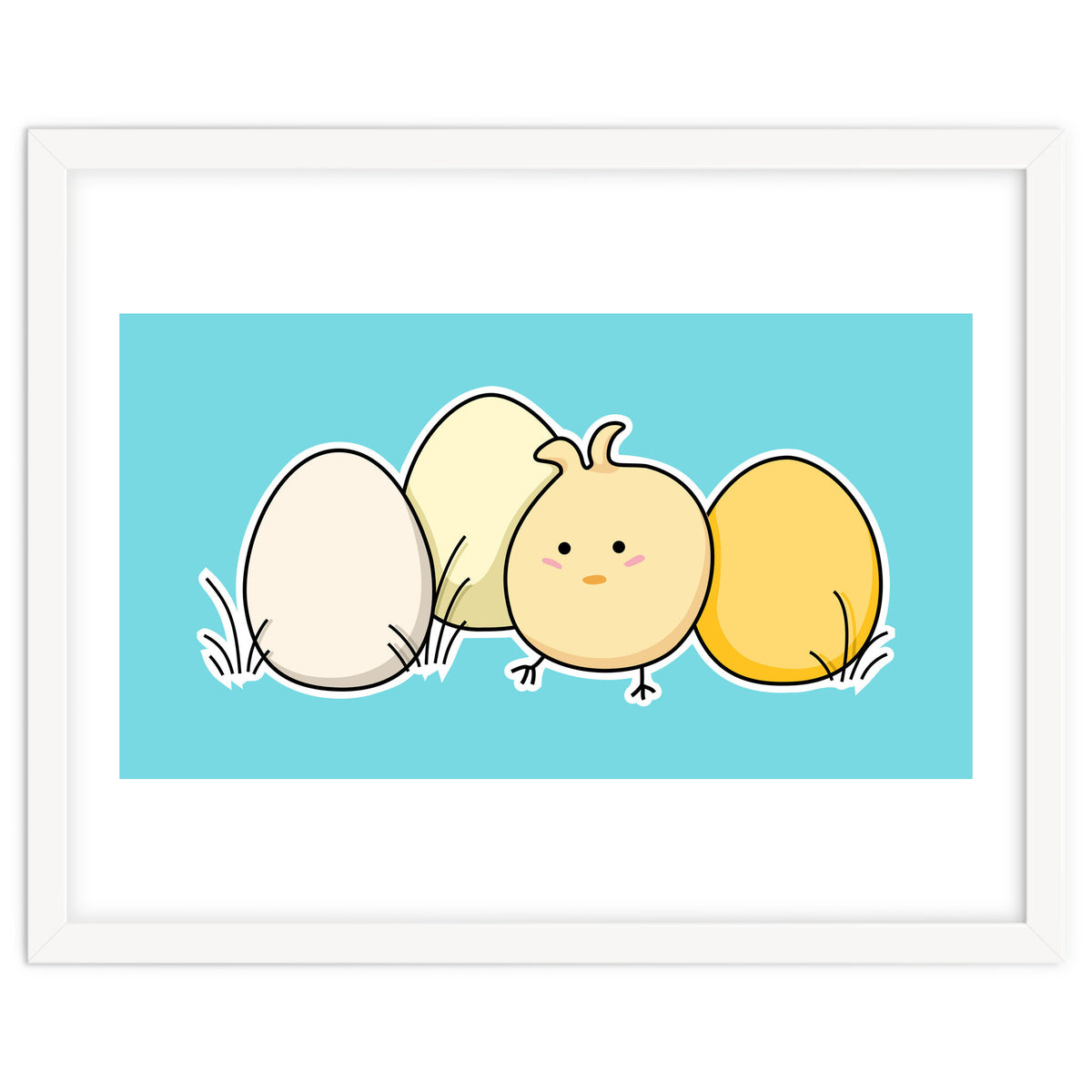Kawaii Cute Chick And Eggs