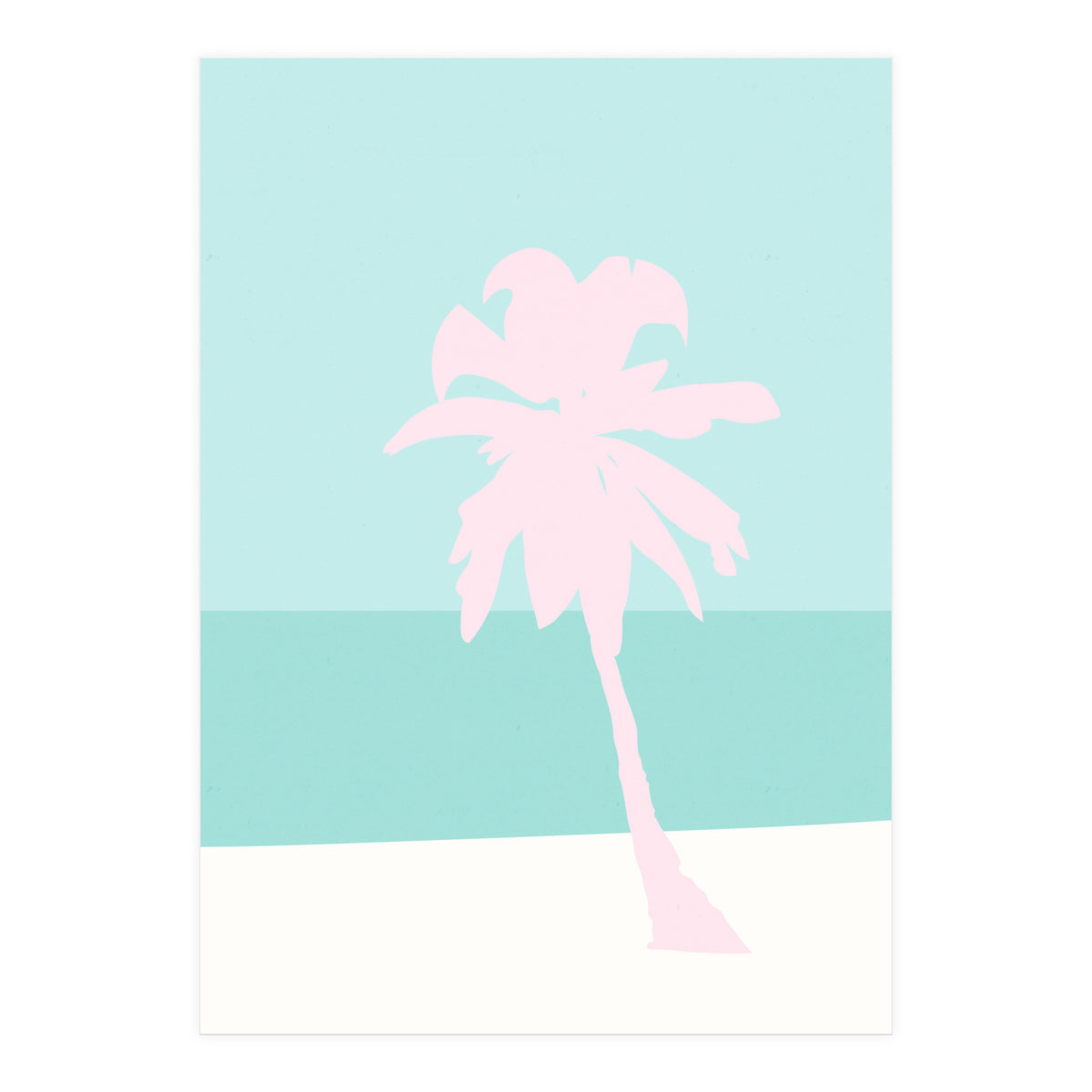 Minimal Palm Tree - Turquoise Coast (Print Only)