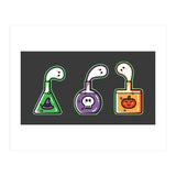 Kawaii Cute Halloween Potions - witches hat, skull, pumpkin, ghosts (Print Only) thumbnail