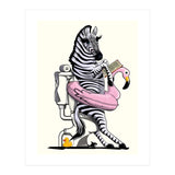 Zebra on the Toilet, Funny Bathroom Humour (Print Only) thumbnail