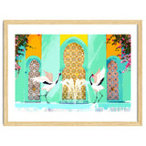 Moroccan Courtyard | Heron Animal Wildlife & Ethnic Vintage Architecture | Royal Fountain Palace thumbnail