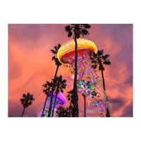 Electric Jellyfish in Palm Trees  (Print Only)