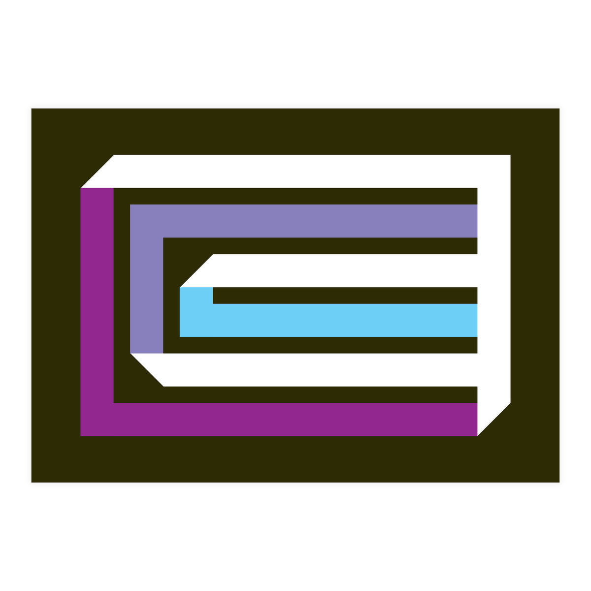 Geometric Shapes No. 35 -  brown, blue & lilac (Print Only)