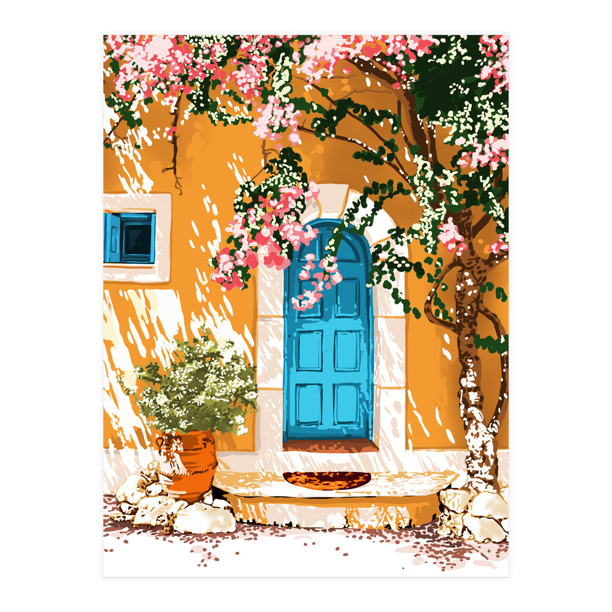 Oh The Places You Will Go, Spanish Bougainvillea Villa (Print Only)