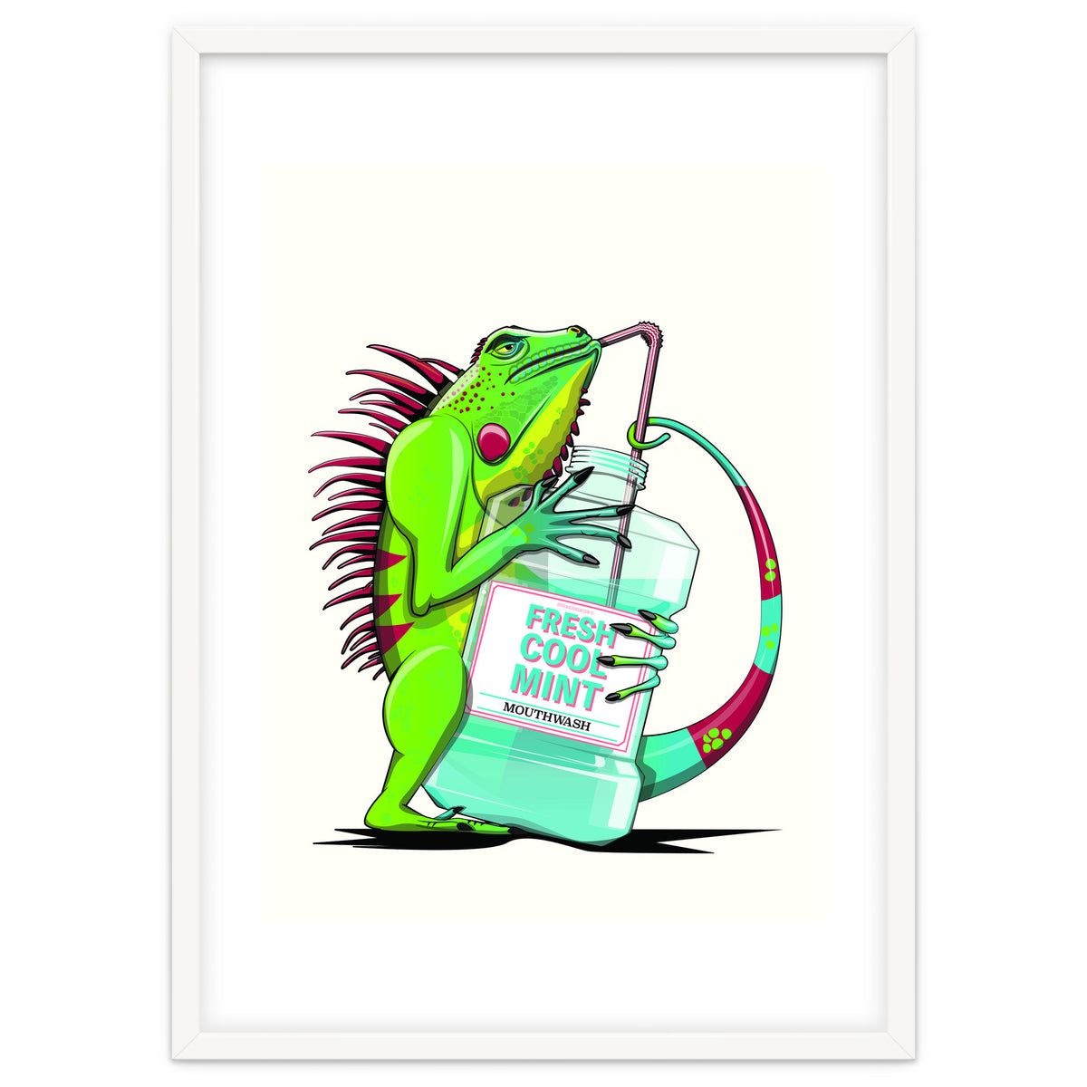 Iguana using Mouthwash, Funny bathroom humour
