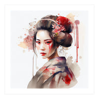 Watercolor Modern Geisha #2 (Print Only)