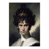 Curly Haired Man Moody Vintage Dark Painting  (Print Only) thumbnail
