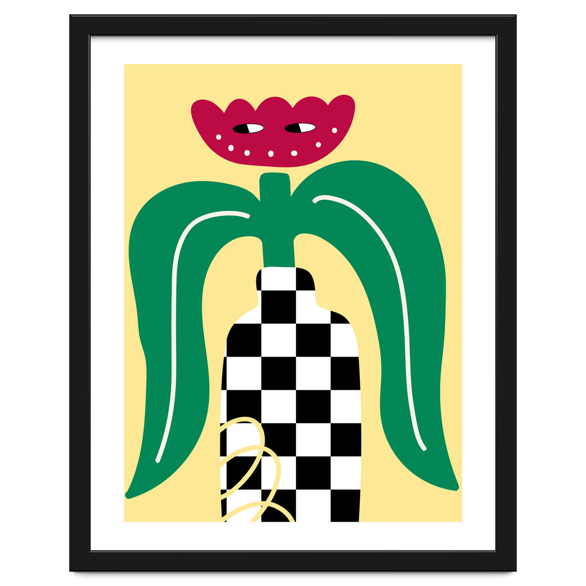 Flower Character in Checker Vase