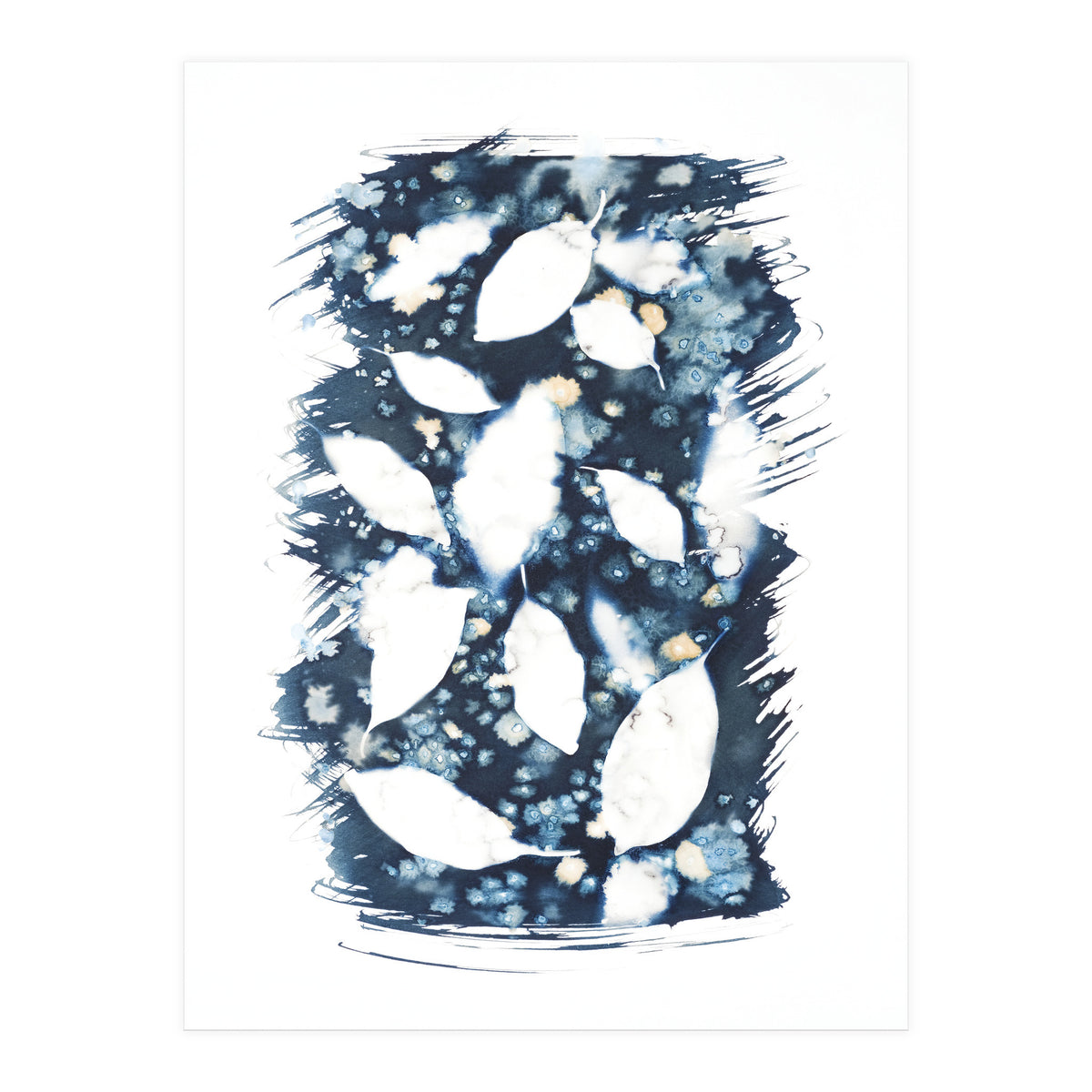 Indigo Blue Botanical Leaves No. 10 (Print Only)