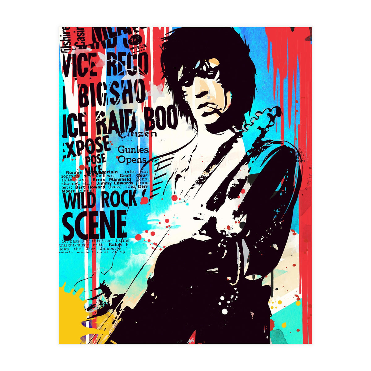 Keith Richards pop art poster (Print Only)